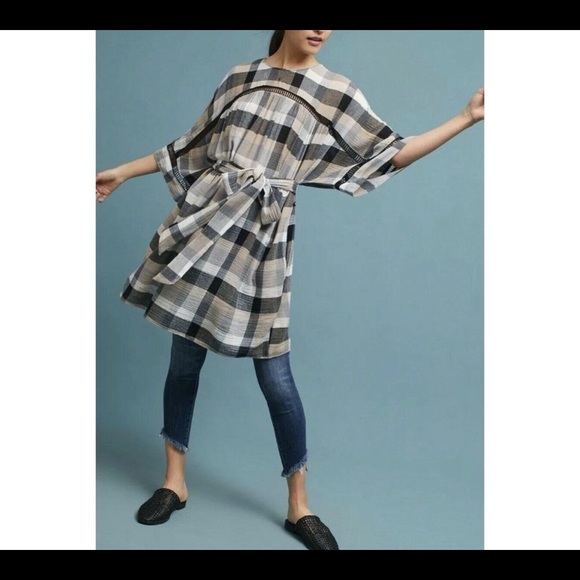 Anthropologie Maeve | Plaid Kimono Tunic Dress - Picture 14 of 14